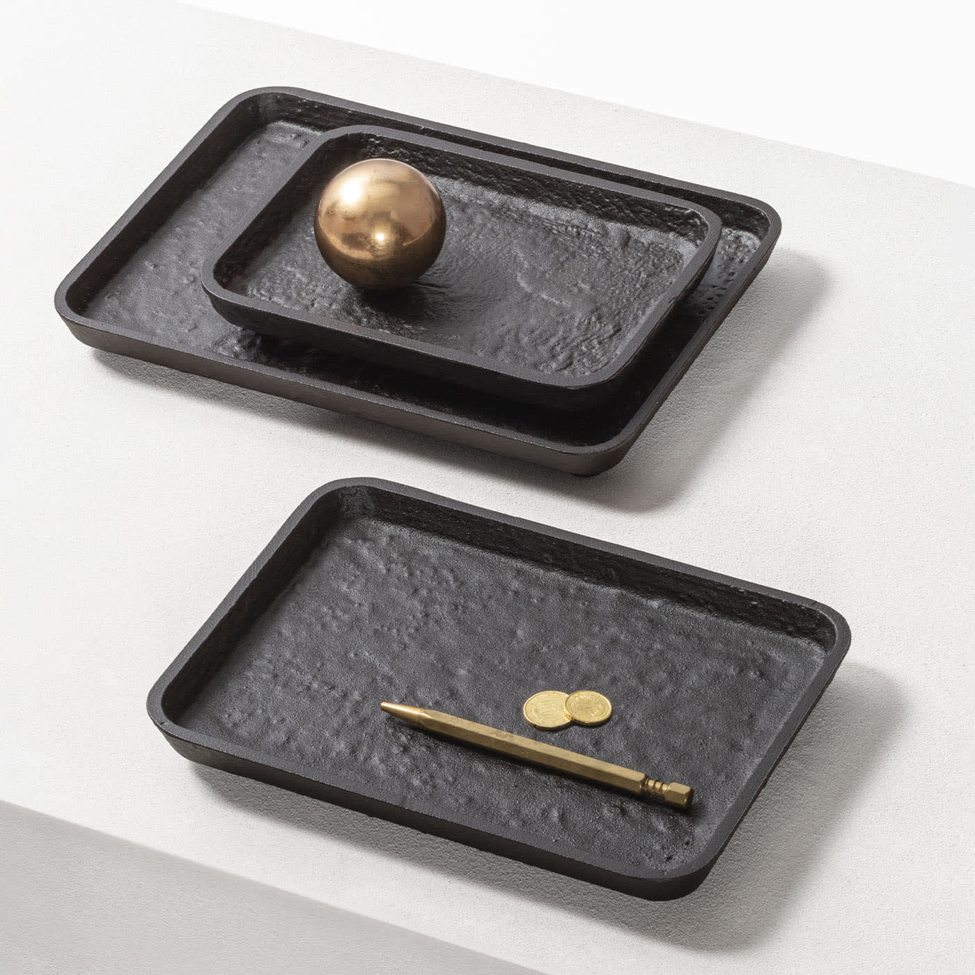 GIOBAGNARA | MONZA IMPERFECT BRONZE RECTANGULAR VALET TRAY | $480.00 - $760.00