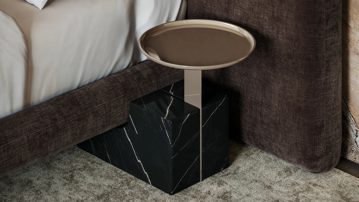 CARACOLE | OVERLAP UPH 2-PANEL KING BED - DARK TAUPE | $8,100.00