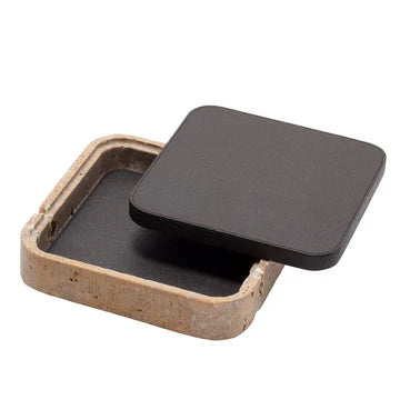 GIOBAGNARA | GIZA LEATHER & MARBLE SQUARE BOX #12 | $855.00