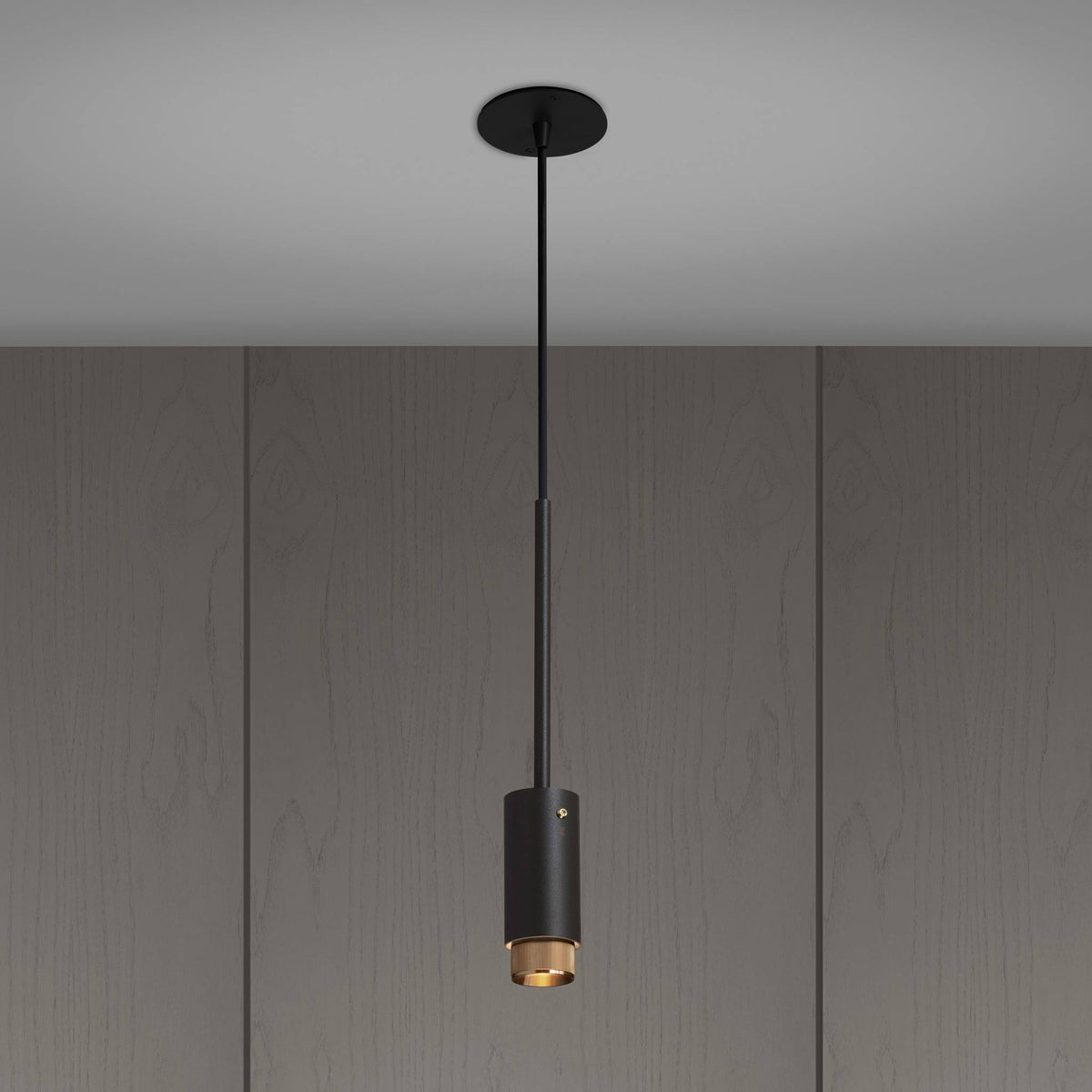 Exhaust Pendant Linear Graphite Brass