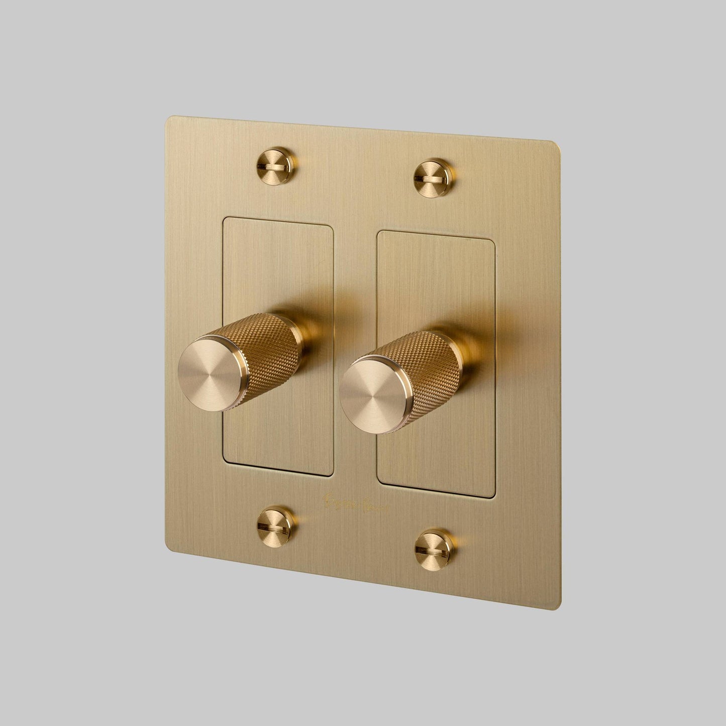 2G Dimmer Cross With Logo - Brass