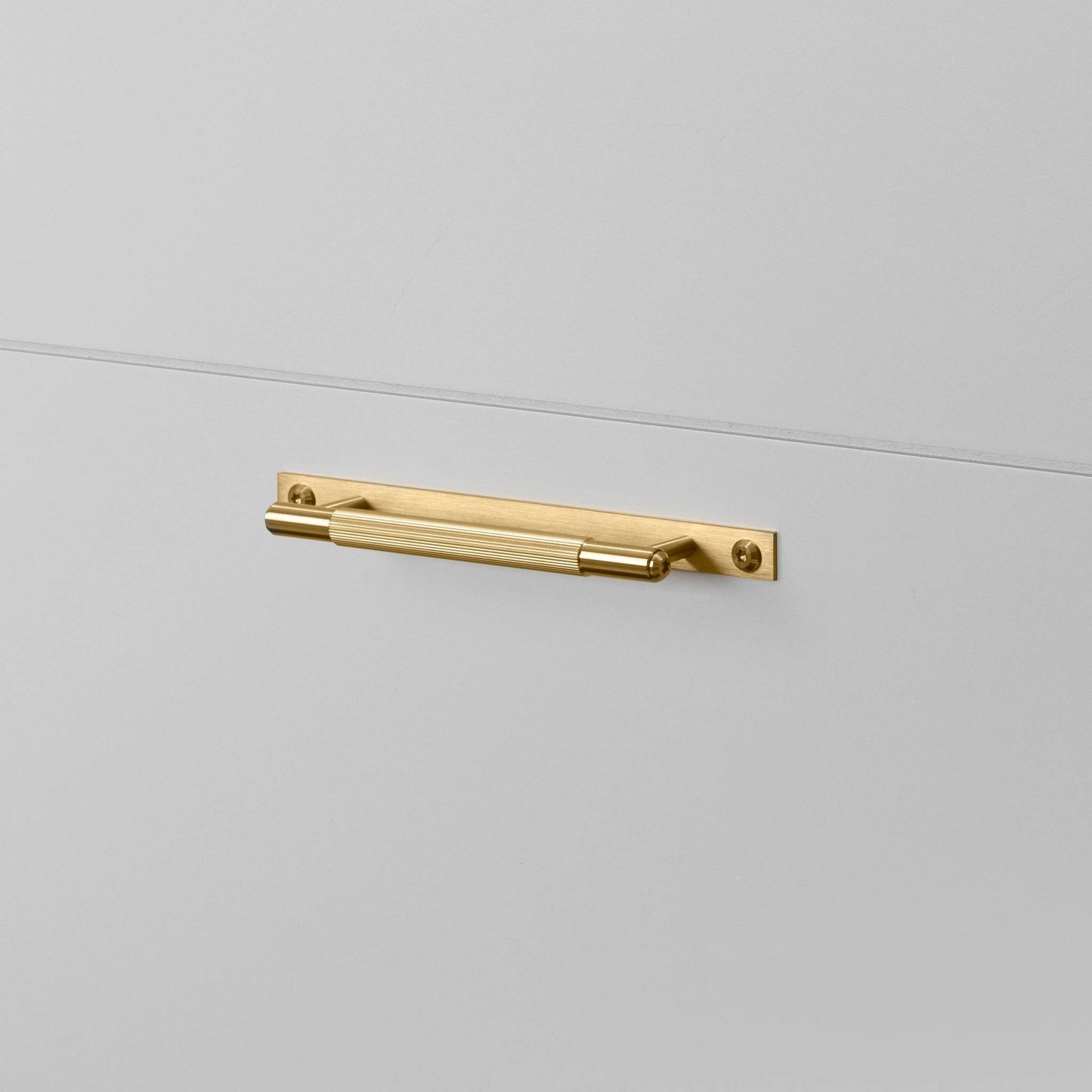 Pull Bar Plate Linear - Brass Small
