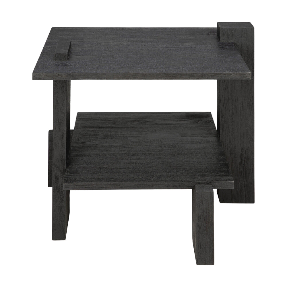 ETHNICRAFT ABSTRACT SIDE TABLE - TEAK BLACK | $749.00