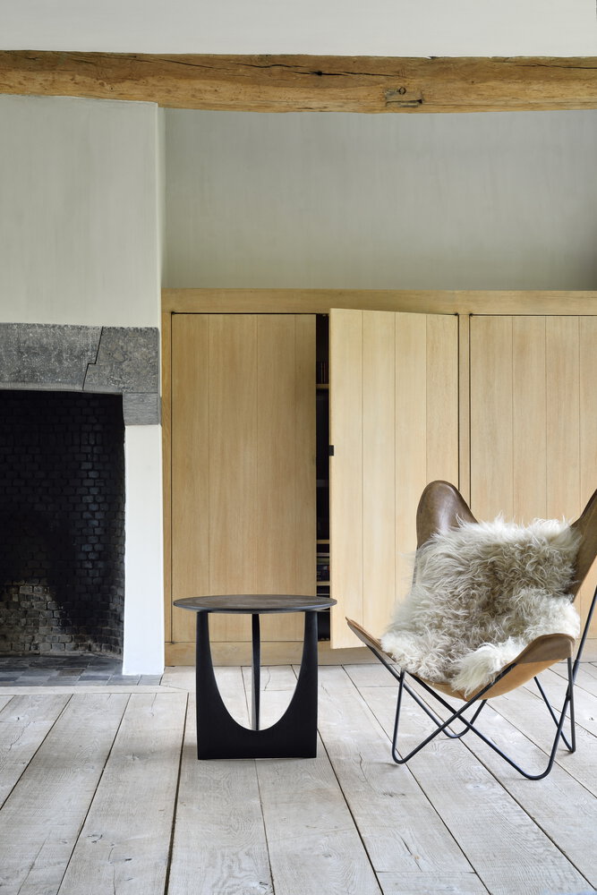 ETHNICRAFT GEOMETRIC SIDE TABLE - OAK BLACK | $749.00