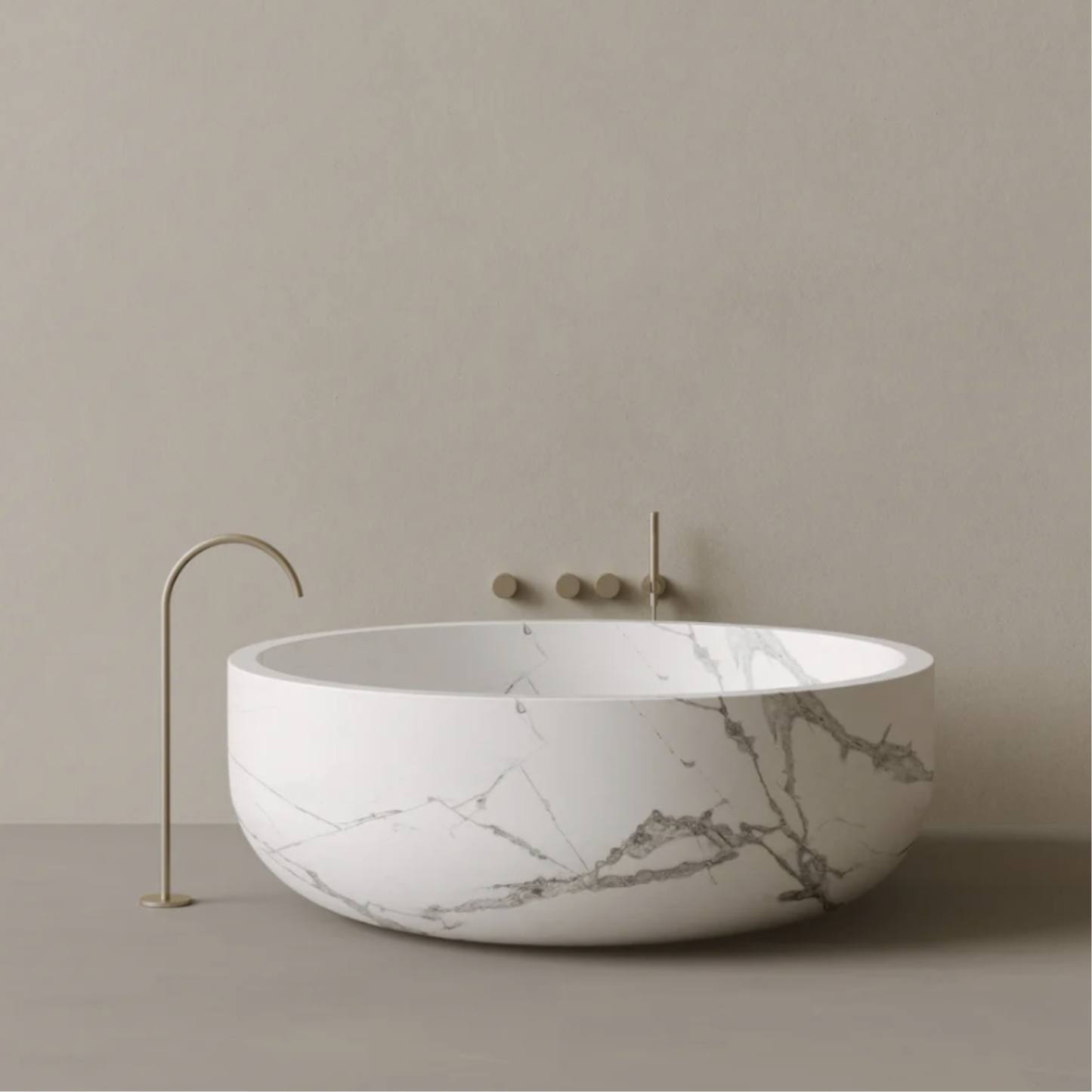 ELEMENTO BATH | 56" x 56" ROUND STONE BATHTUB | $16,345.00 - $59,571.00