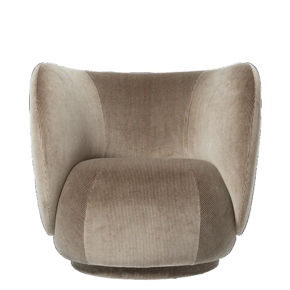 FERM LIVING | RICO LOUNGE CHAIR - SWIVEL - DEVORE VELVET - FLINT GREY | $3,615.00