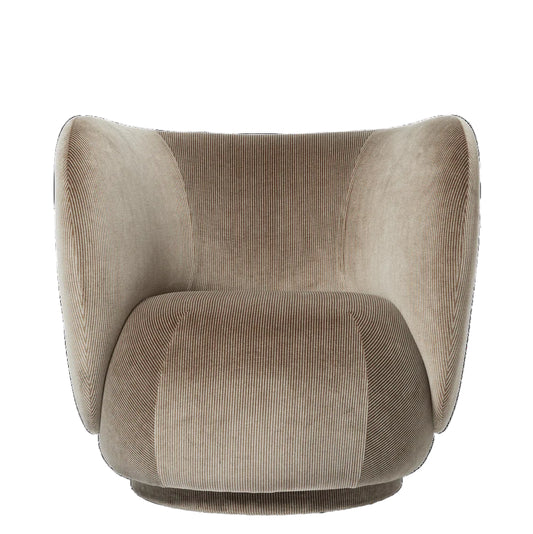 FERM LIVING | RICO LOUNGE CHAIR - SWIVEL - DEVORE VELVET - FLINT GREY | $3,615.00
