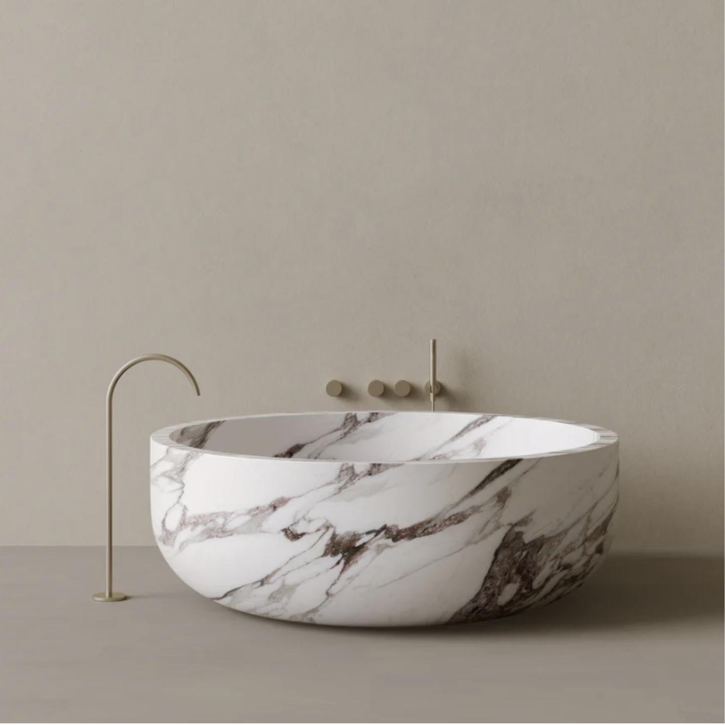 ELEMENTO BATH | 56" x 56" ROUND STONE BATHTUB | $16,345.00 - $59,571.00