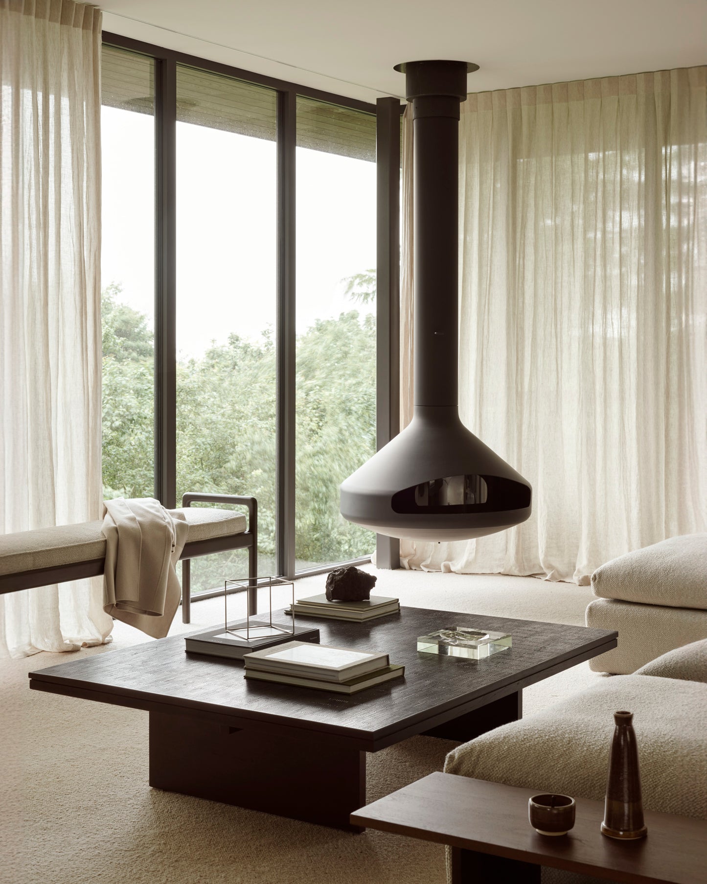 ETHNICRAFT JACK BENCH - MAHOGANY DARK BROWN - IVORY | $1,538.00