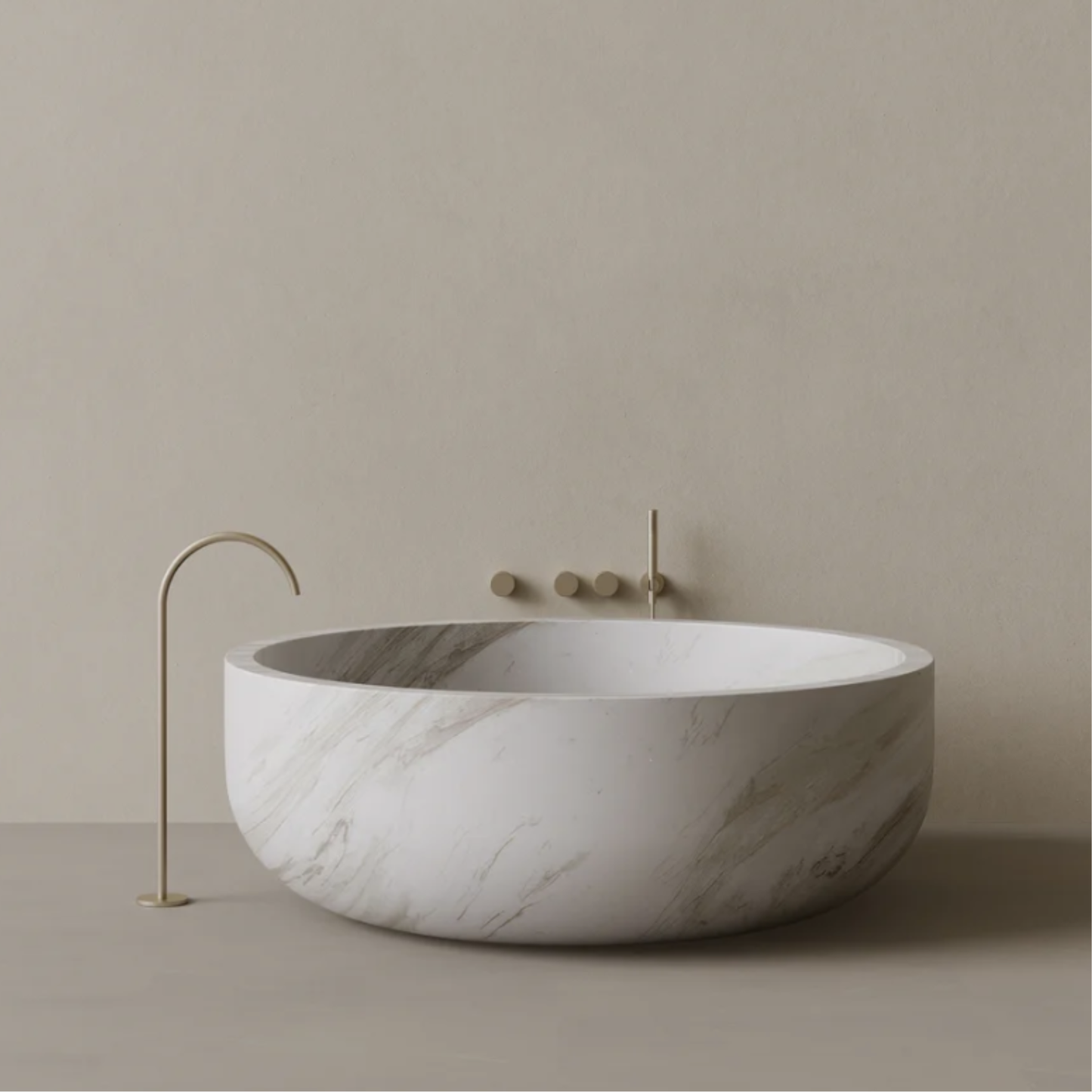 ELEMENTO BATH | 56" x 56" ROUND STONE BATHTUB | $16,345.00 - $59,571.00