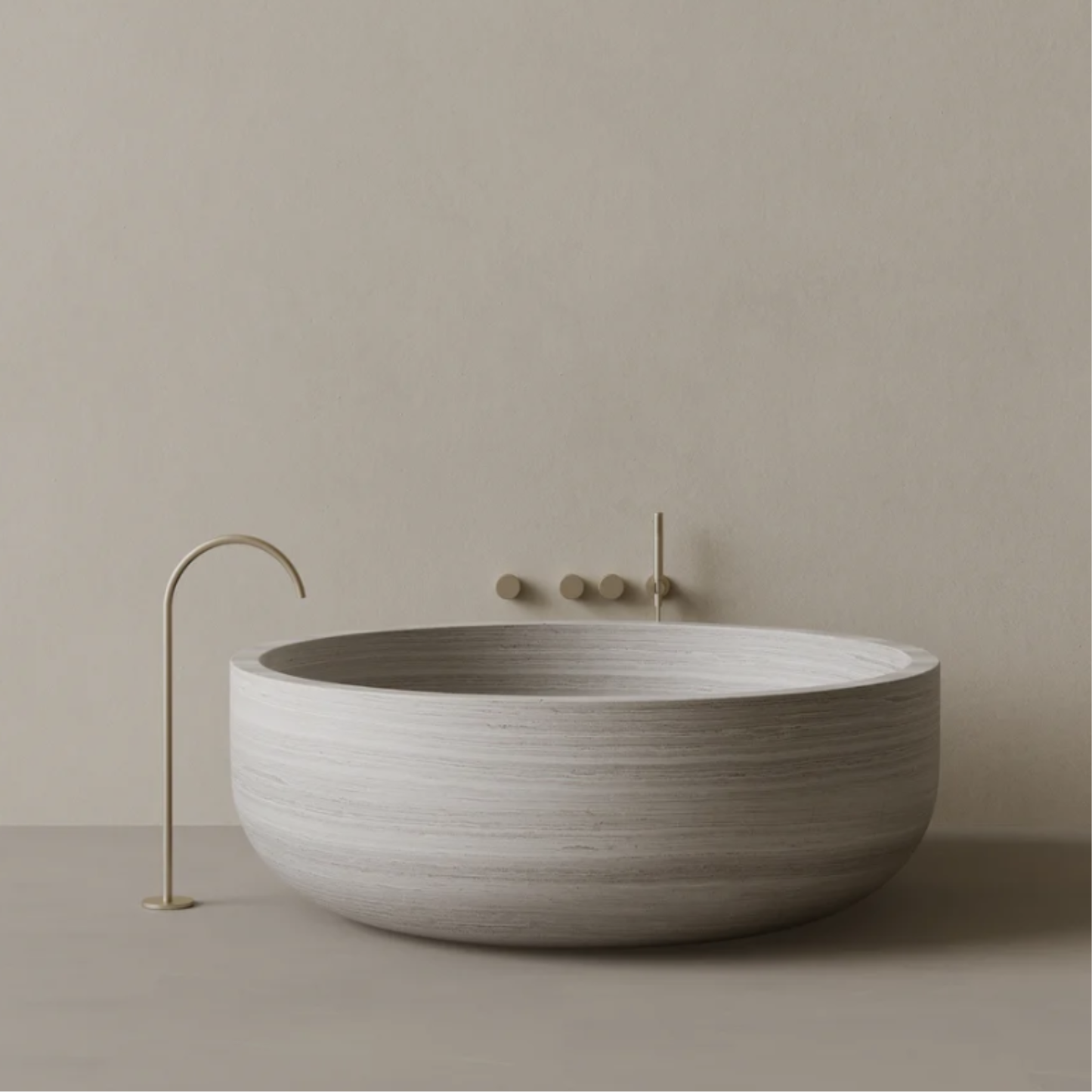 ELEMENTO BATH | 56" x 56" ROUND STONE BATHTUB | $16,345.00 - $59,571.00