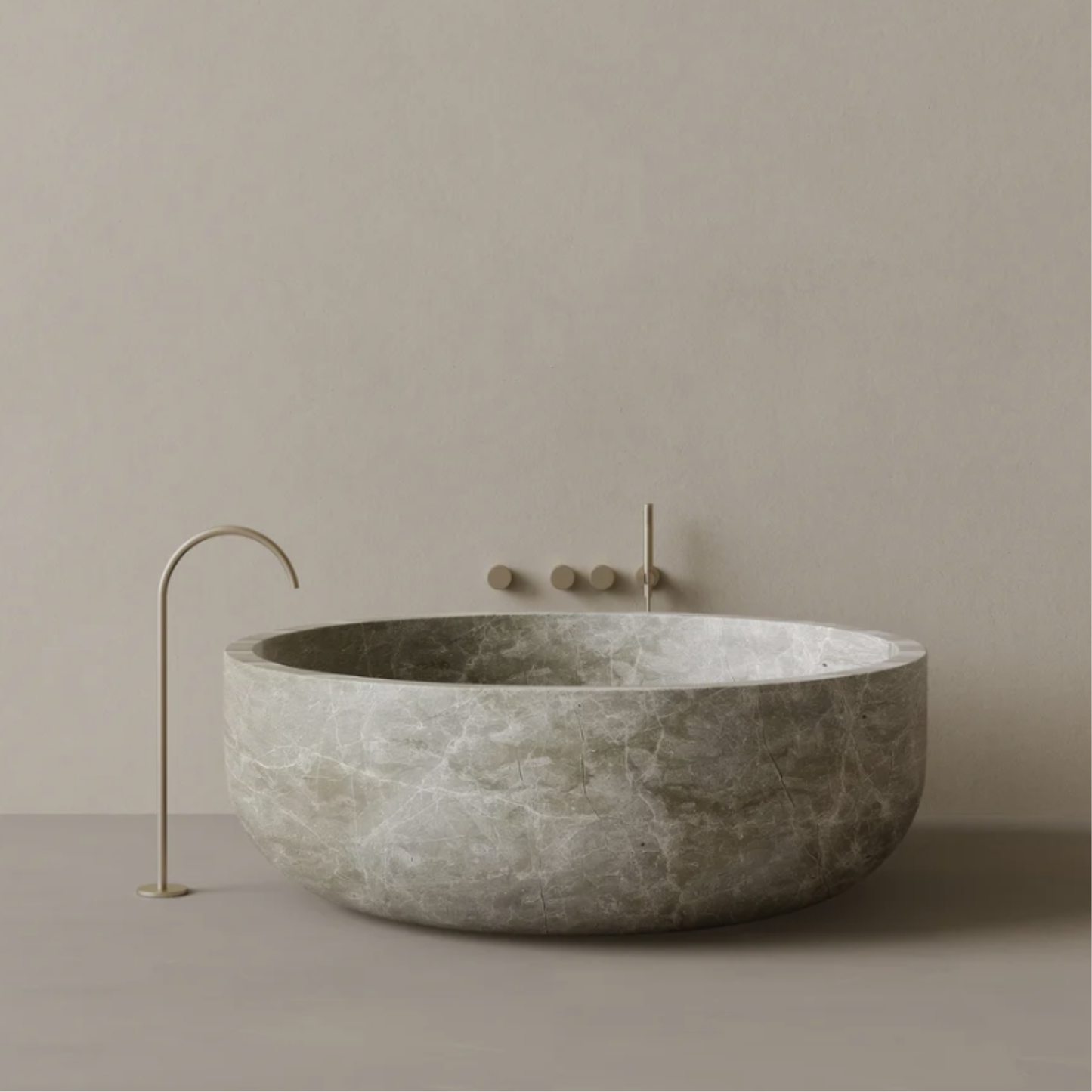 ELEMENTO BATH | 56" x 56" ROUND STONE BATHTUB | $16,345.00 - $59,571.00