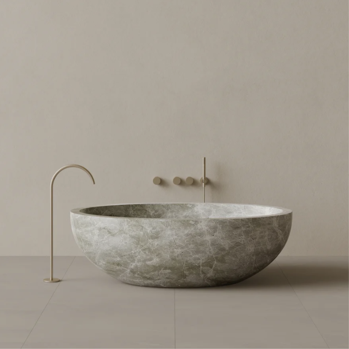 ELEMENTO BATH | 69" x 45" HANDCRAFTED OVAL STONE BATHTUB | $13,808.00 - $55,898.00