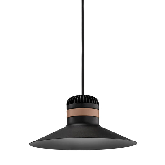 MASIERO | CORDEA OUT BLACK METAL LAMP WITH BROWN LEATHER STRAP OUTDOOR PENDANT LAMP | $1,150.00