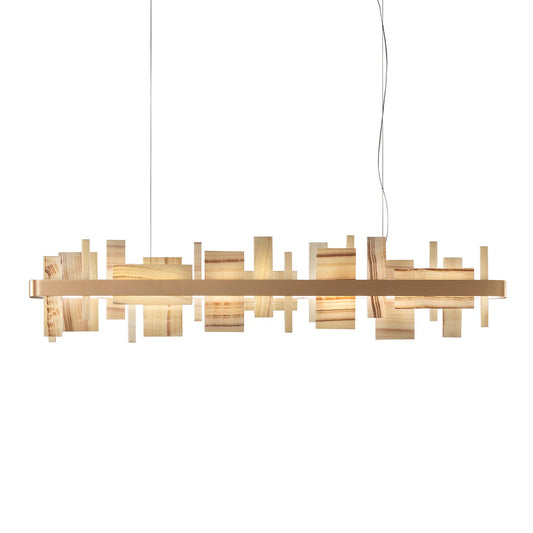 MASIERO | HONICE ONYX AND GOLD FINISH METAL CHANDELIER | $7,140.00