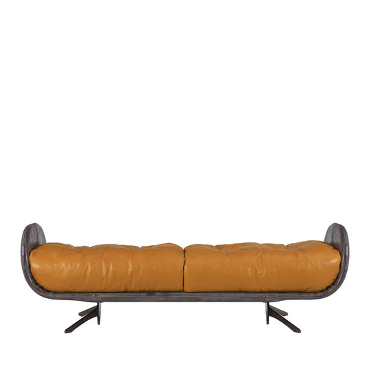 AYTON STRAW COLORED LEATHER CONTEMPORARY BENCH | $7,645.00