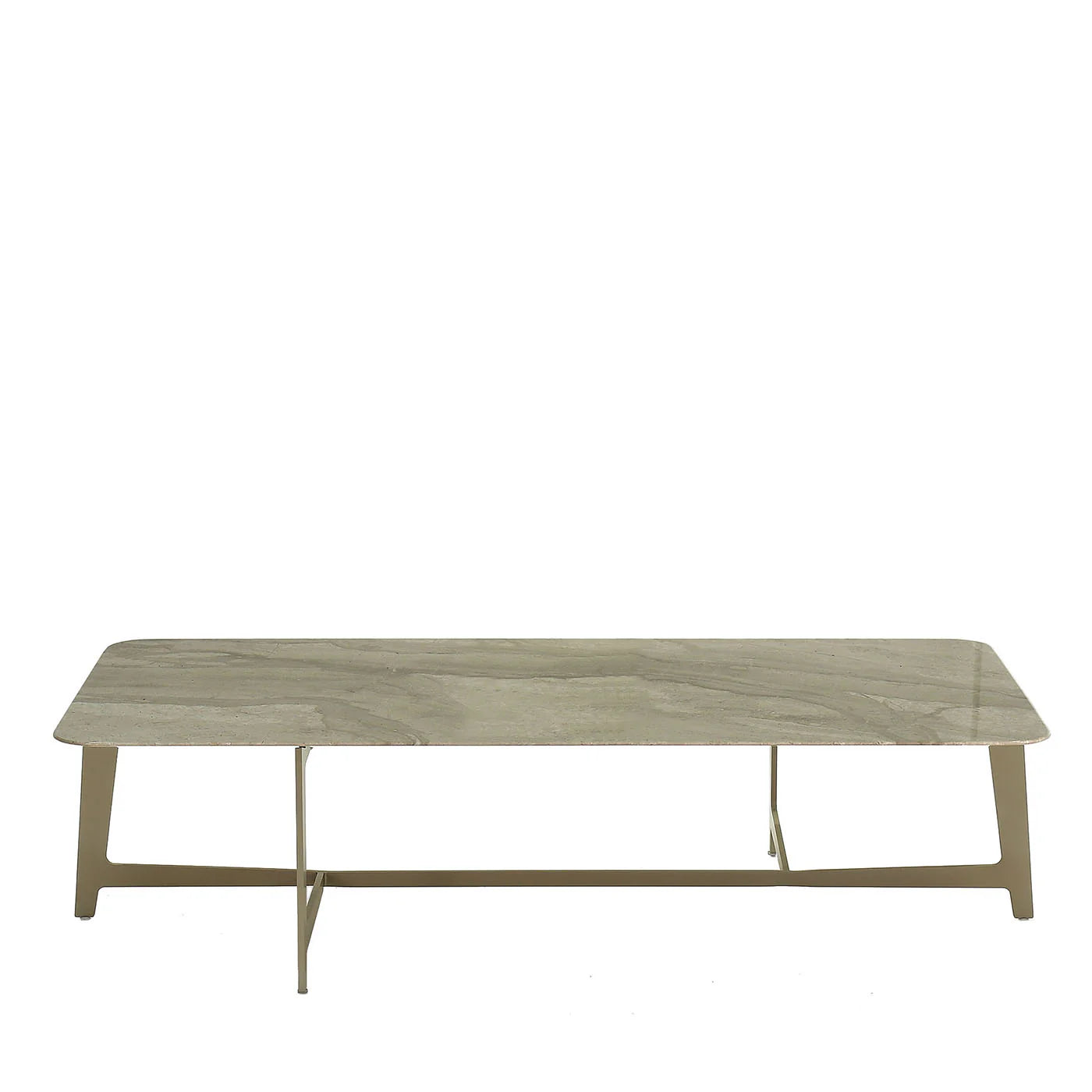 B180 RECTANUGLAR GOLD COFFEE TABLE WITH DAINO REALE MARBLE TOP | $3,725.00