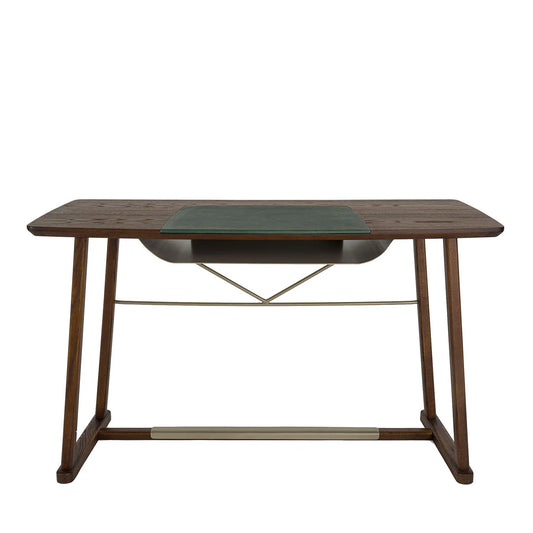 GOLIA BROWN WOOD DESK WITH LEATHER INLAY | $6,425.00