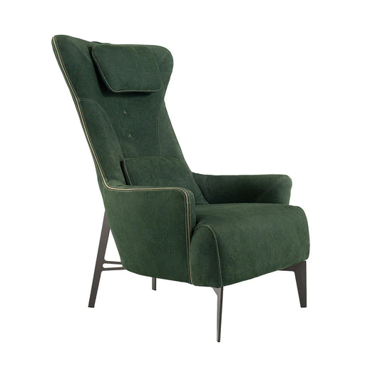 MIA GREEN LEATHER WITH METAL BASE ARMCHAIR | $6,320.00