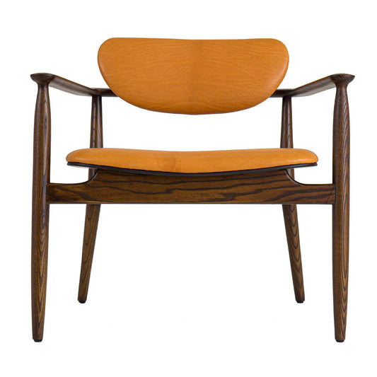 REGINA LIGHT BROWN OAK CHAIR WITH LEATHER UPHOLSTERY | $5,490.00
