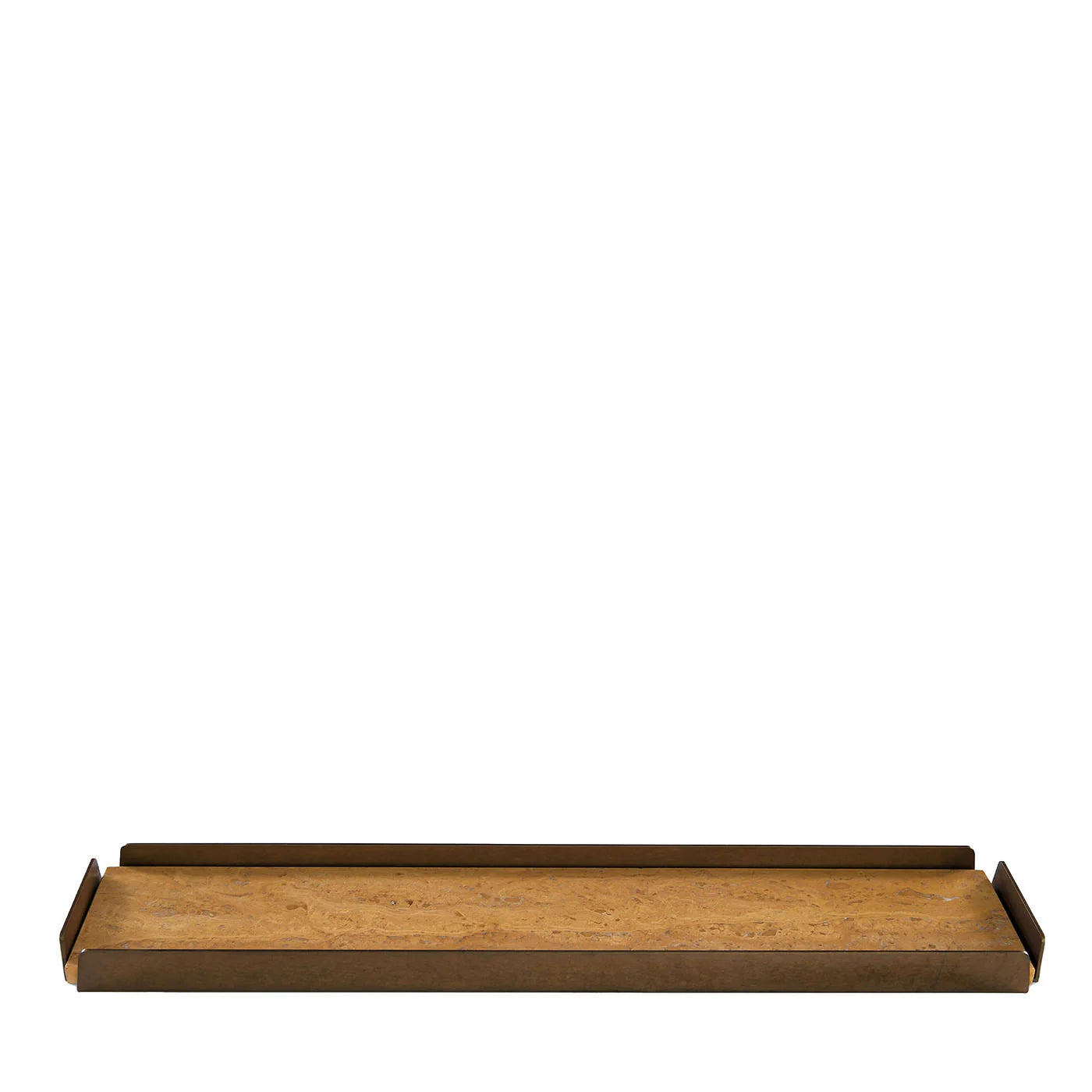 HUG RECTANGULAR YELLOW TRAVERTINE MARBLE AND BRASS TRAY | $1,045.00
