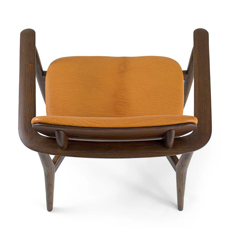 REGINA LIGHT BROWN OAK CHAIR WITH LEATHER UPHOLSTERY | $5,490.00