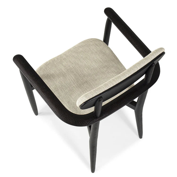 REGINA CHAIR IN BROWN OAK WOOD WITH WHITE FABRIC UPHOLSTERY | $4,025.00