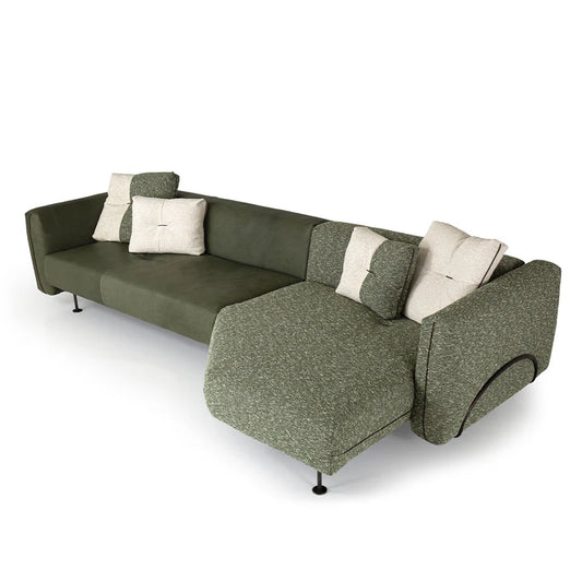 SHIFU GREEN LEATHER MODULAR SOFA | $20,800.00