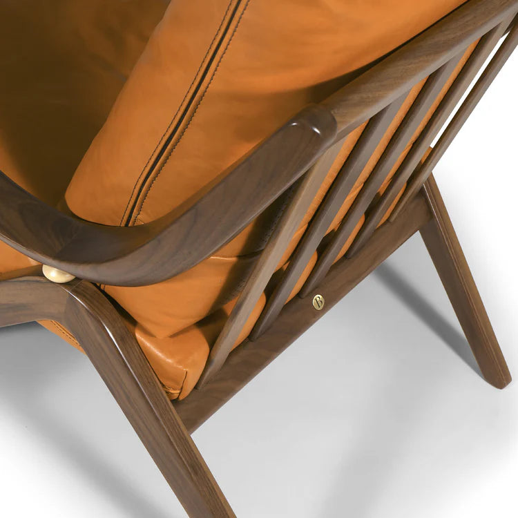 TAYLOR ORANGE LEATHER UPHOLSTERED LEATHER CHAIR | $7,550.00