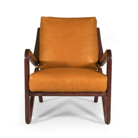 TAYLOR ORANGE LEATHER UPHOLSTERED LEATHER CHAIR | $7,550.00