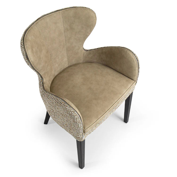 ELEKTRA BEIGE LEATHER CHAIR | $2,825.00