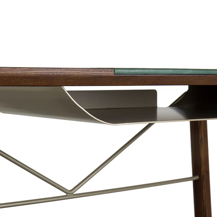 GOLIA BROWN WOOD DESK WITH LEATHER INLAY | $6,425.00
