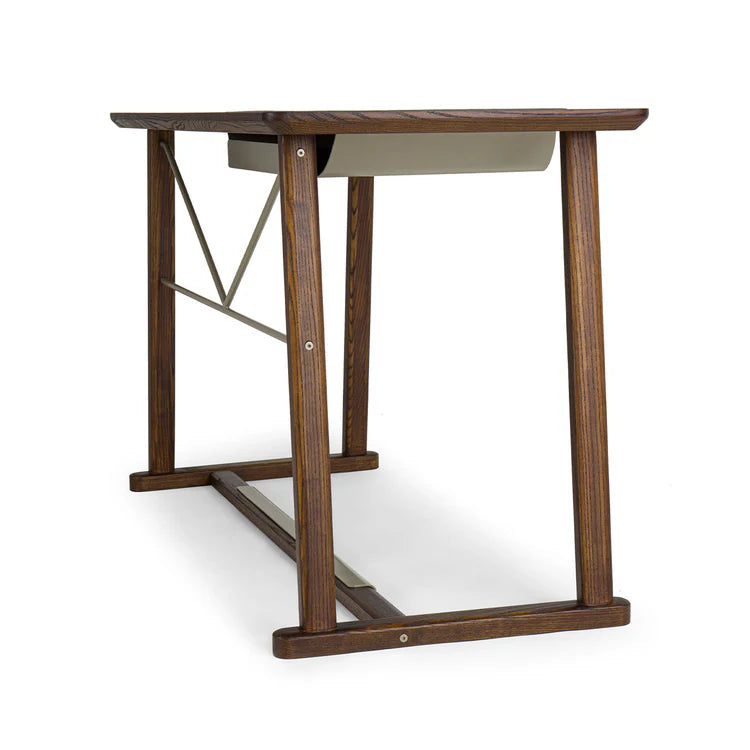 GOLIA BROWN WOOD DESK WITH LEATHER INLAY | $6,425.00