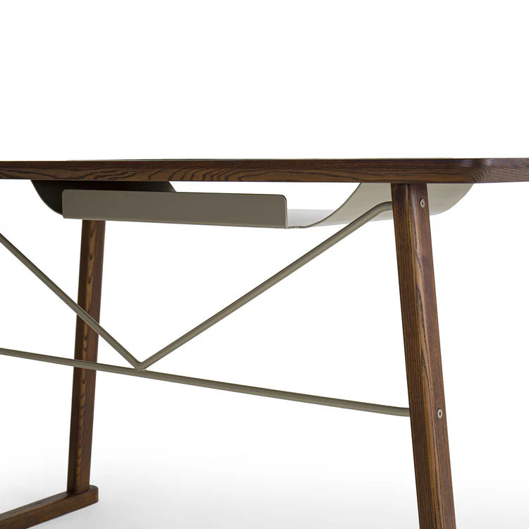 GOLIA BROWN WOOD DESK WITH LEATHER INLAY | $6,425.00