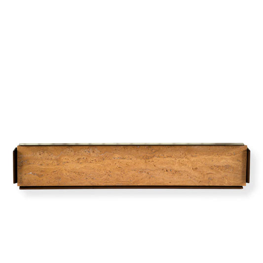 HUG RECTANGULAR YELLOW TRAVERTINE MARBLE AND BRASS TRAY | $1,045.00