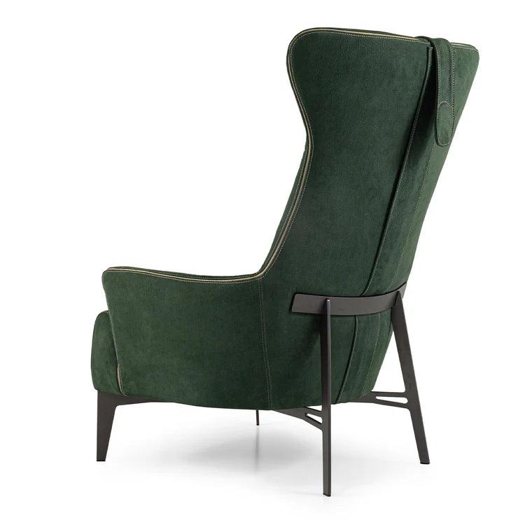 MIA GREEN LEATHER WITH METAL BASE ARMCHAIR | $6,320.00