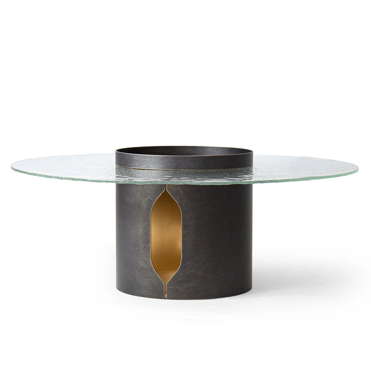 ALISO GLASS TOP BRONZE COFFEE TABLE | $6,125.00