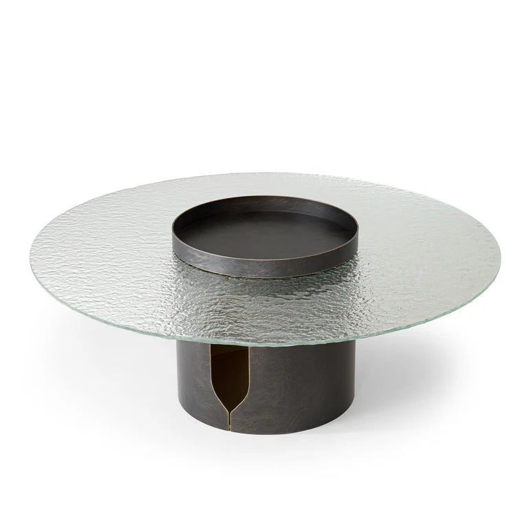 ALISO GLASS TOP BRONZE COFFEE TABLE | $6,125.00