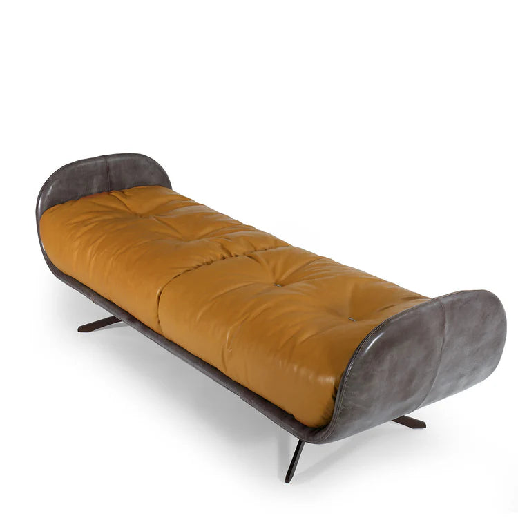 AYTON STRAW COLORED LEATHER CONTEMPORARY BENCH | $7,645.00