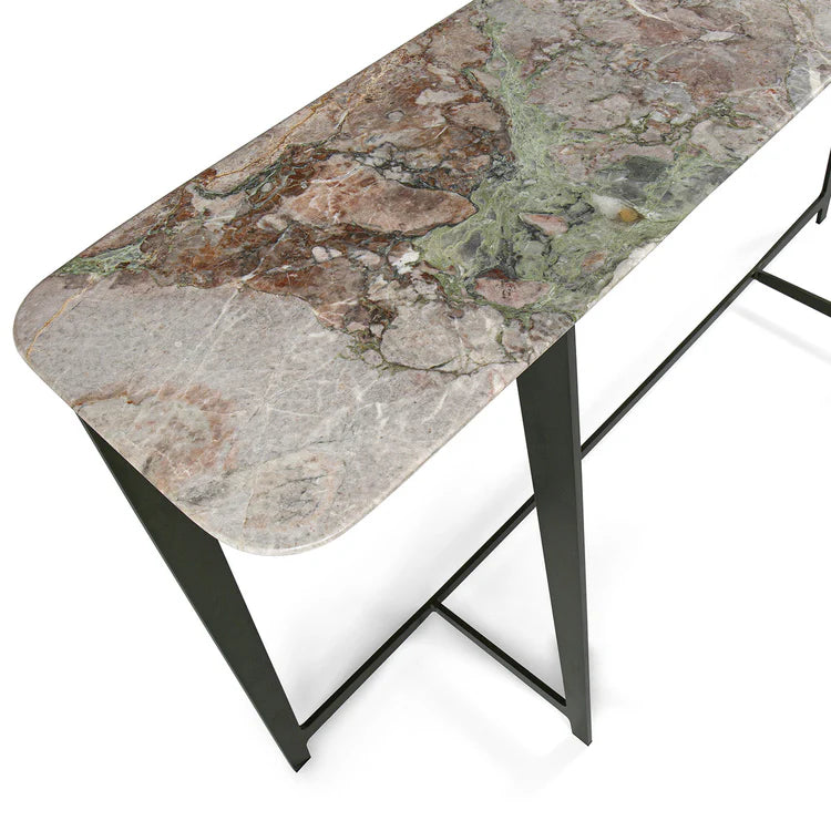 B191 GREEN BASE WITH IRIS HEAVEN MARBLE TOP CONSOLE | $4,445.00