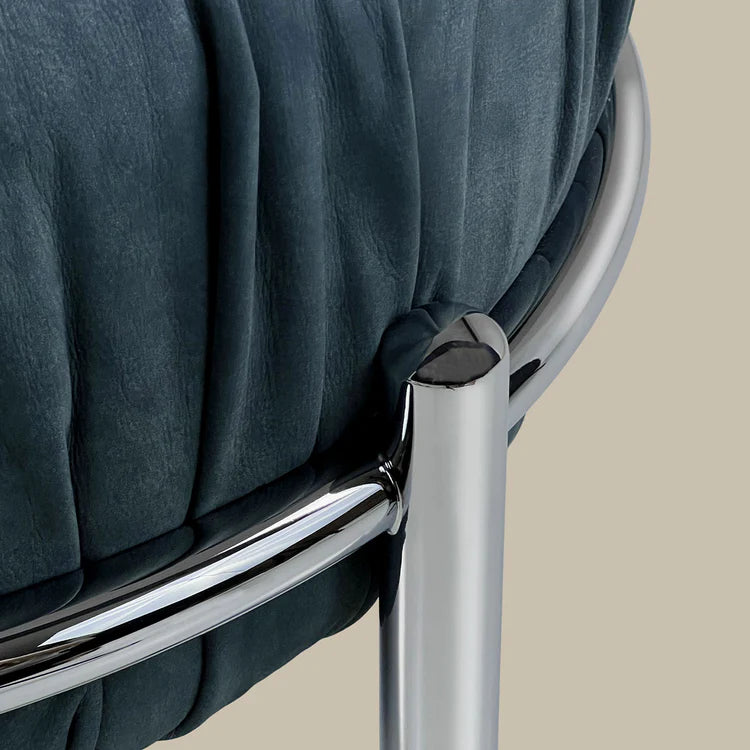 BONBON BLUE LEATHER POUF | $2,855.00