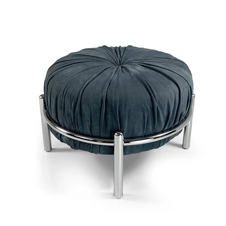 BONBON BLUE LEATHER POUF | $2,855.00