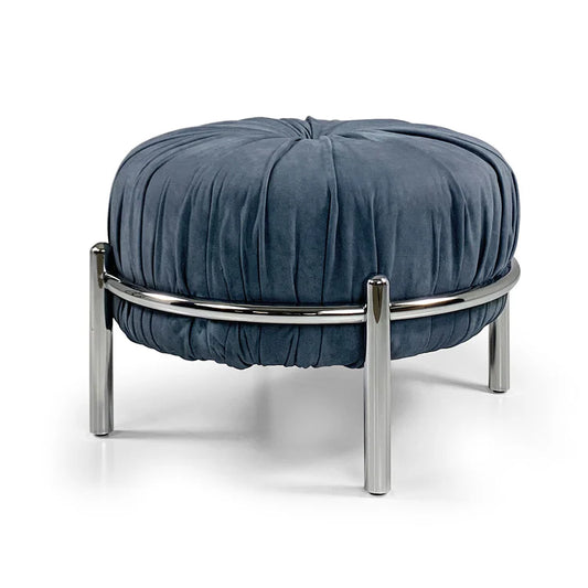BONBON BLUE LEATHER POUF | $2,855.00