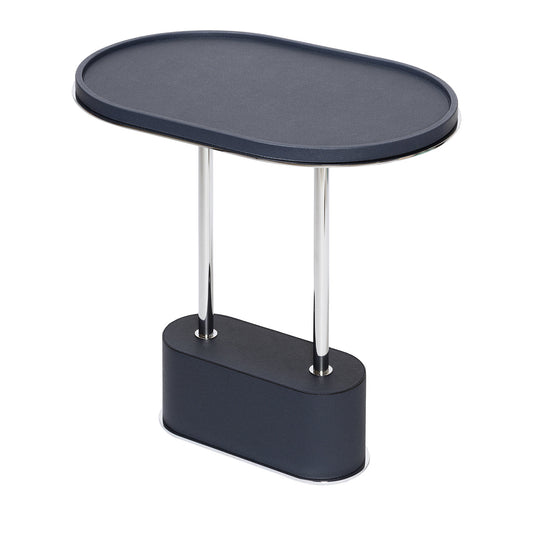 Sorrento Oval Royal Blue Leather Side Table