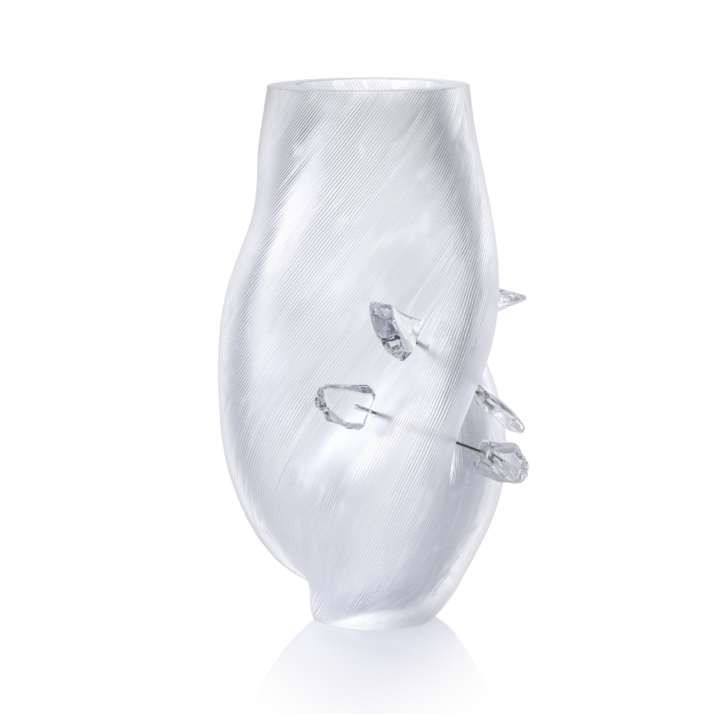 Unreality Vase Glacial Pleats 40cm Clear detail