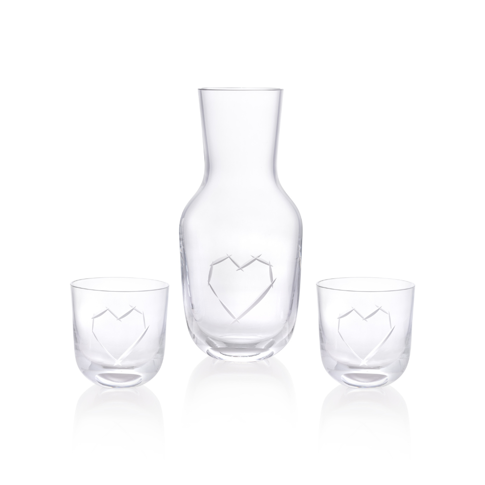 Love I Carafe 1200 ml plus 2 Glasses Love I 200 ml by Ruckl