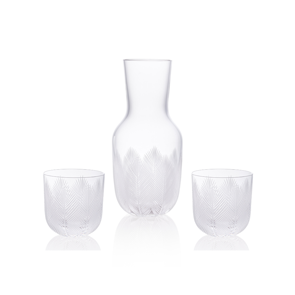 Feathers Carafe 1200 ml plus 2 Glasses Feathers 200 ml by Ruckl