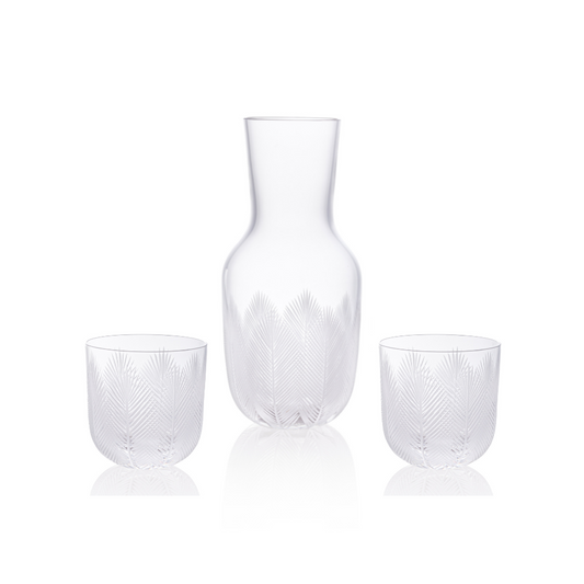 Feathers Carafe 1200 ml plus 2 Glasses Feathers 200 ml by Ruckl