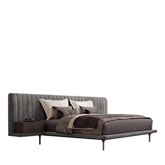 BAMAX | LARGE CHANNELED GRAY DOUBLE BED | $14,364.00