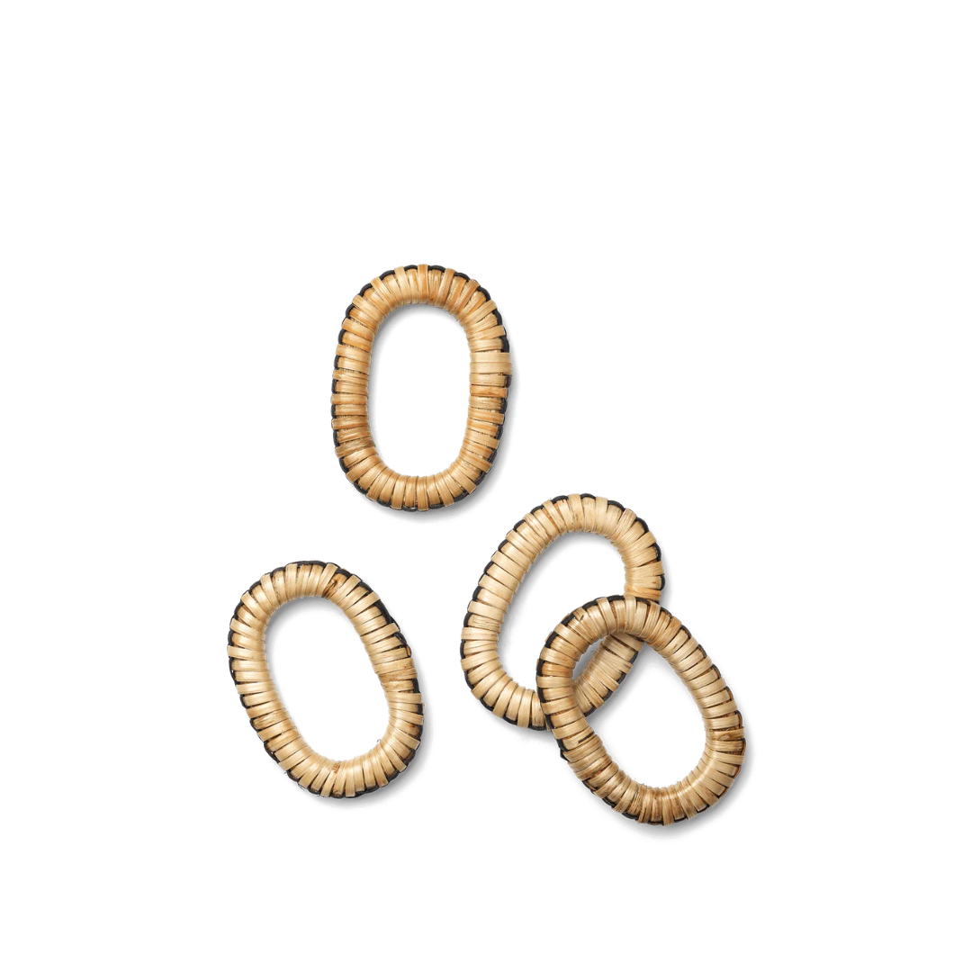 FERM LIVING | WEAVE NAPKIN RINGS SET OF 4 | $39.00
